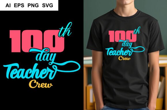 100th Day Teacher School T-shirt Design