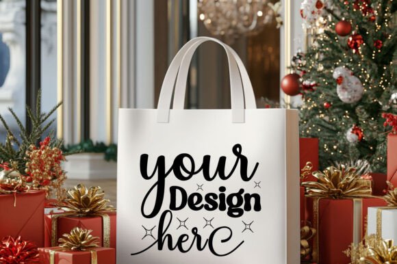 Christmas Tote Bag Mockup 100