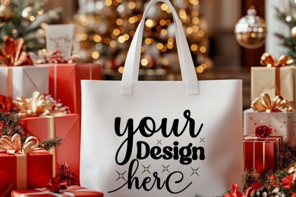 Christmas Tote Bag Mockup 105: Graphics for Product Mockups