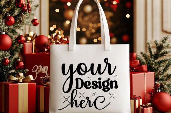 Christmas Tote Bag Mockup 42: Graphics & Product Mockups