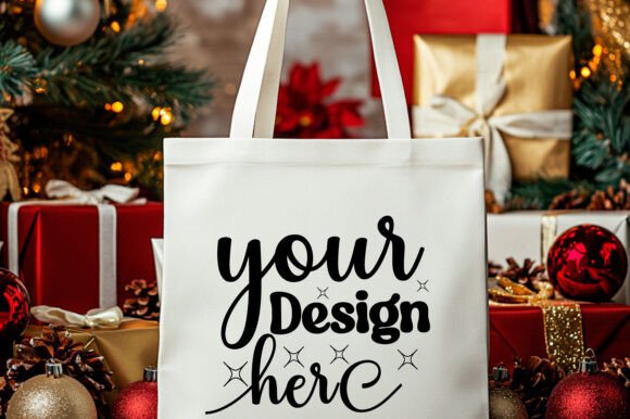 Christmas Tote Bag Mockup 56