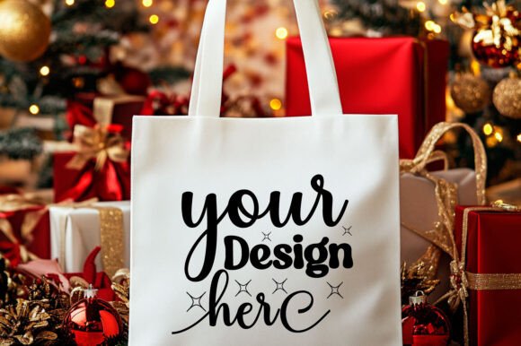 Christmas Tote Bag Mockup 7: Graphics for Product Mockups