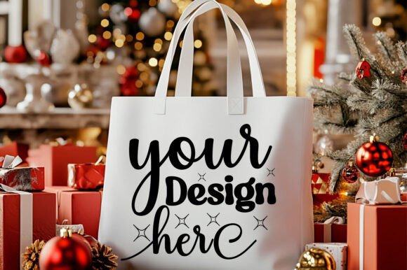 Christmas Tote Bag Mockup 81: Graphics for Product Mockups
