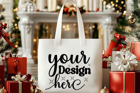 Christmas Tote Bag Mockup 90: Graphics for Product Mockups