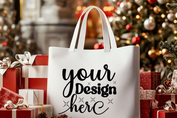 Christmas Tote Bag Mockup 97: Graphics for Product Mockups