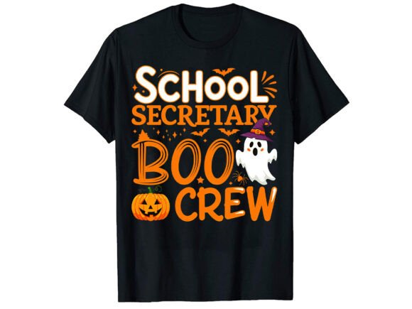 School Secretary Boo Crew T-Shirt Design