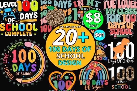 Unique Trendy 100 Days of School Bundle